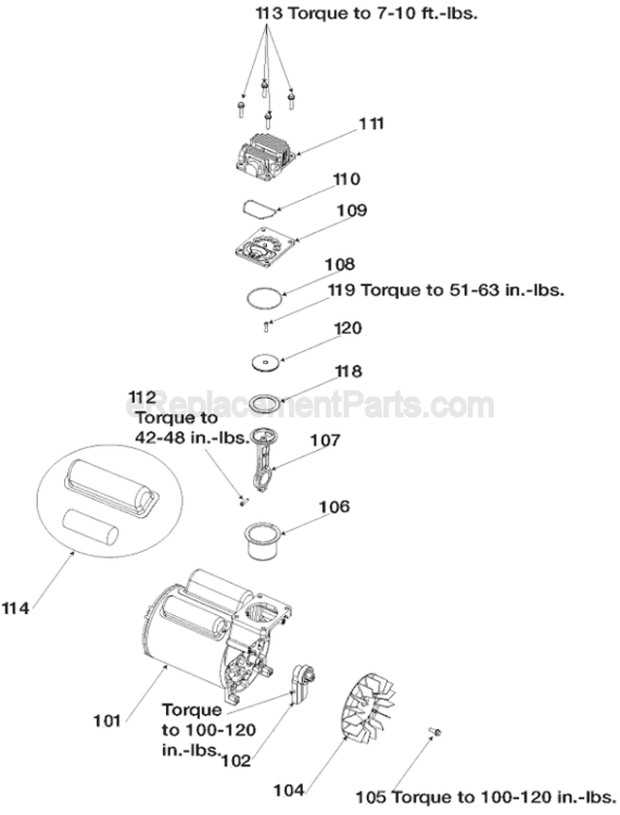 Page B Diagram and Parts List for CPF23400S Type 0 Porter Cable Compressor